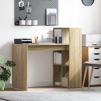 Berkfield Home Computer Desk Sonoma oak Engineered wood Medium Computer Desk in Brown