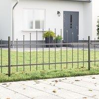Berkfield Home Garden Fence with Hoop Top Grey 1.7x0.75 m Steel