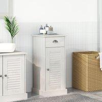 Berkfield Home Bathroom Cabinet "VIGO" with Drawer 37x34x80 cm Solid Wood Pine | Size: 37 x 34 x 80 cm