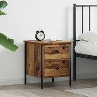 Berkfield Home Bedside Cabinet Old Wood 40x42x50 cm Engineered Wood in Brown | Size: 40 x 42 x 50 cm
