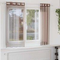 Berkfield Home Voile Curtains with Grommets 2 pcs Brown 140x140 cm