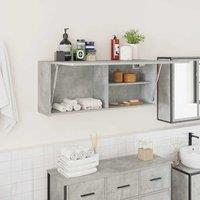 Berkfield Home Bathroom Wall Cabinet Concrete Grey 100x25x40 cm Engineered Wood | Size: 100 x 25 x 40 cm
