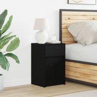 Berkfield Home Bedside Cabinet Black oak 38 x 34 x 61 cm Particle board