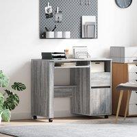 Berkfield Home Grey Computer Desk Grey Sonoma Engineered Wood Medium