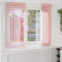 Berkfield Home Voile Curtains with Grommets 2 pcs Pink 140x140 cm