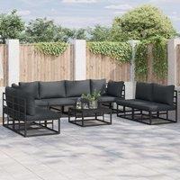 Berkfield Home Garden Sofa Set 9 pcs Black 70 x 70 x 32 cm Aluminium