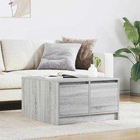 Berkfield Home Coffee Table with Drawers Grey Sonoma 70.5x70x40 cm
