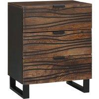 Berkfield Home Bedside Cabinet - 50x33x60 cm made from solid mango & engineered wood in Brown | Size: 50 x 33 x 60 cm