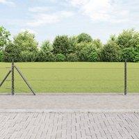 Berkfield Home Hexagon Fence Grey 0.4x100 m Steel