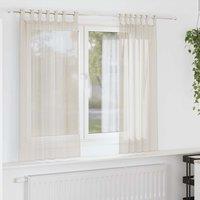 Berkfield Home Voile Curtains with Tab Top 2 pcs Cream