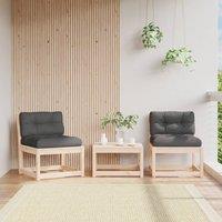 Berkfield Home Garden Sofas with Cushions 2pcs Solid Wood Pine in Brown
