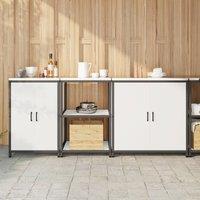Berkfield Home with Shelf Other with Storage with Door 3 pcs White Cold-rolled steel