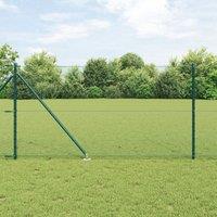 Berkfield Home Fencing Set Set of 2 Forest Green Powder-Coated Steel 25 x 1 m