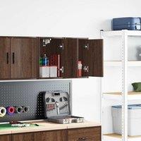 Berkfield Home Garage Wall Cabinets 2 pcs Brown Oak Engineered Wood