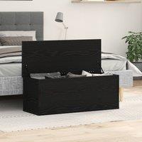 Berkfield Home Storage Box in Black Oak - 102x35x35 cm, Made from Engineered Wood | Size: 102 x 35 x 35 cm
