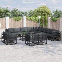 Berkfield Home Garden Sofa Set 13 pcs Black 353 x 353 x 71 cm Aluminium