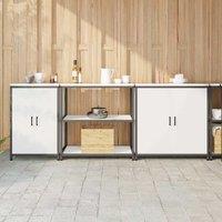 Berkfield Home with Shelf Other with Storage with Door 3 pcs White Cold-rolled steel
