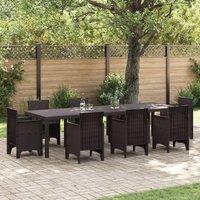 Berkfield Home Garden Table Brown 300x100x73 cm Poly Rattan | Size: 300 x 100 x 73 cm