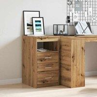 Berkfield Home Drawer Cabinet Artisan Oak 40x50x76 cm Engineered Wood in Brown | Size: 40 x 50 x 76 cm