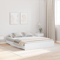 Berkfield Home Storage Bed Frame with Drawer with Headboard with Storage White 160 x 200 cm