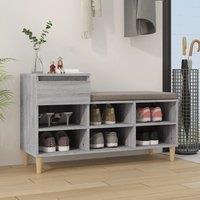 Berkfield Home Shoe Cabinet Grey Sonoma 102x36x60 cm Engineered Wood | Size: 102 x 36 x 60 cm