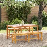 Berkfield Home 3 Piece Garden Dining Set Solid Wood Acacia in Brown