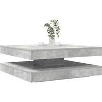 Berkfield Home Coffee Table 360-Degree Rotatable Concrete Grey 90x90x34.5 cm