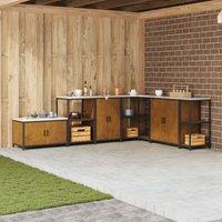 Berkfield Home Kitchen Storage Cabinet with Drawer with Shelf with Storage with Door Rusty Weathering steel in Brown