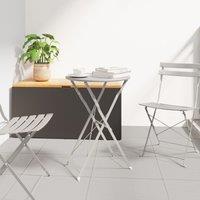 Berkfield Home Folding Bistro Table Beige 50x71 cm Powder-coated Steel | Size: 50x71 cm