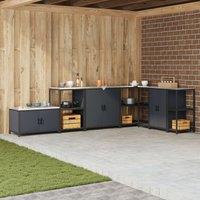 Berkfield Home Kitchen Storage Cabinet with Shelf with Storage with Door Anthracite Steel