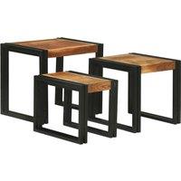 Berkfield Home Nesting Tables - 3 Solid Wood Acacia in Brown