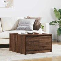 Berkfield Home Coffee Table with Drawers Brown Oak 70.5x70x40 cm