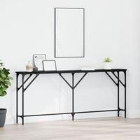 Berkfield Home Console Table Black Oak 180x23x75 cm Engineered Wood | Size: 180 x 23 x 75 cm