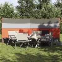 Berkfield Home Camping Windbreak Grey & Orange 340x130 cm Waterproof