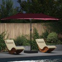 Berkfield Home Garden Parasol Folding Bordeaux red 385 x 209 x 244 cm Fabric