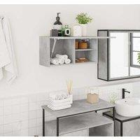 Berkfield Home Bathroom Wall Cabinet Concrete Grey 60x25x30 cm Engineered Wood | Size: 60 x 25 x 30 cm