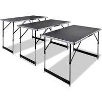 Berkfield Home Pasting Table 3 pcs Foldable Height Adjustable in Black
