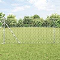 Berkfield Home Hexagon Fence 1.4x10 m Galvanised Steel in Silver