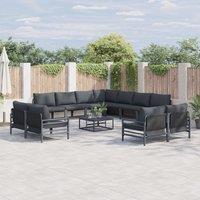 Berkfield Home Garden Sofa Set 11 pcs Anthracite Steel