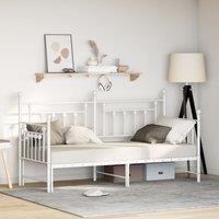 Berkfield Home Daybed Frame with Trundle in White - 80x200 cm Steel