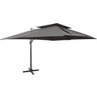 Berkfield Home Cantilever Garden Parasol with Double Top Anthracite 400x300 cm