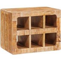 Berkfield Home Wine Rack Wall-mounted with Storage Brown Solid mango wood