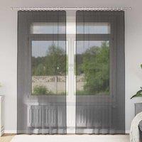 Berkfield Home Voile Curtains with Rod Pockets 2 pcs Black