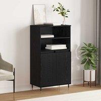 Berkfield Home Highboard with Shelf with Storage with Door Black Engineered wood