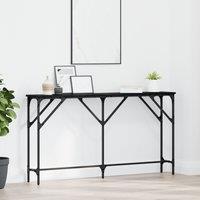 Berkfield Home Console Table Black Oak 140x23x75 cm Engineered Wood | Size: 140 x 23 x 75 cm