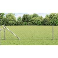 Berkfield Home Chain Link Fence with 13 Spike Posts 0, 8x25 m Galvanised Steel in Silver
