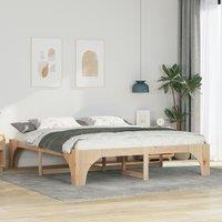 Berkfield Home Floor Bed Frame with Storage Brown 180 x 200 cm Solid pine wood