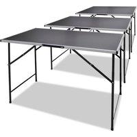 Berkfield Home Pasting Tables 3 pcs Foldable in Black
