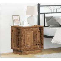 Berkfield Home Bedside Cabinets with LED Lights 2 pcs Old Wood 44x34, 5x45 cm in Brown