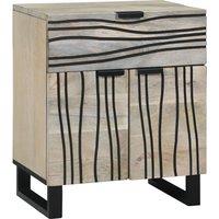 Berkfield Home Bedside Tables with Drawer White & Black 50 x 33 x 60 cm